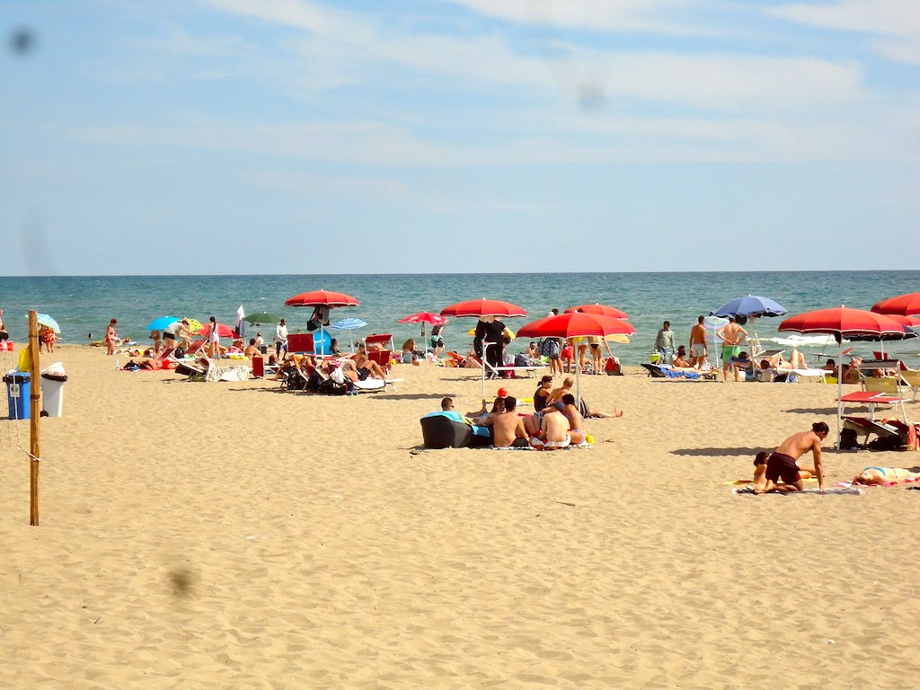 La spiaggia di Ostia vicino Roma